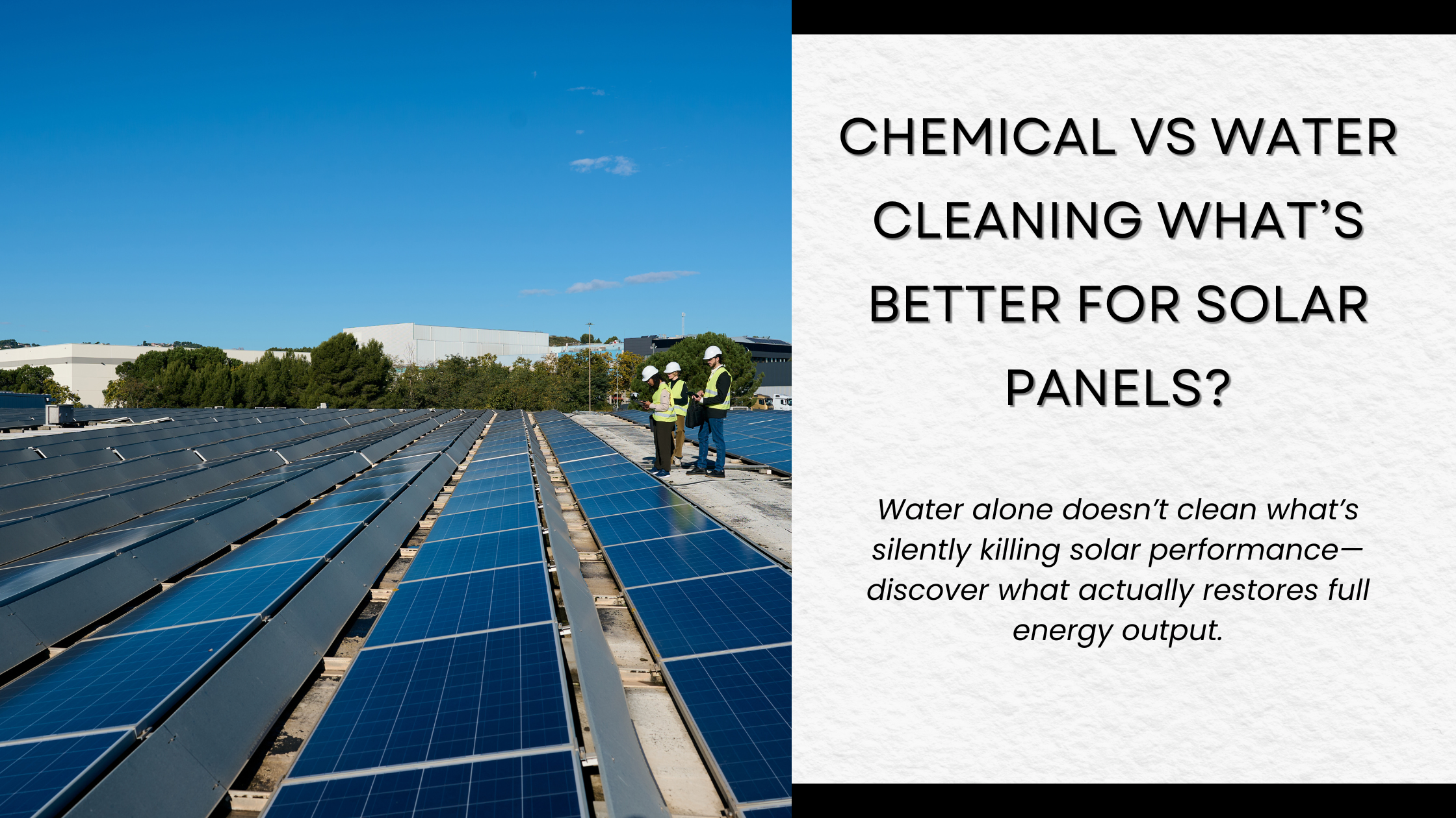 chemical vs water cleaning for solar panels
